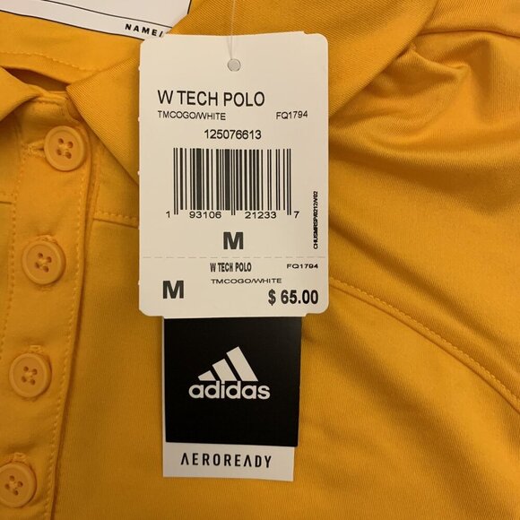 adidas Women's Tech Polo Shirt Size M Multi-Sport Yellow Collared FQ1794 NWT $65 - Picture 10 of 12
